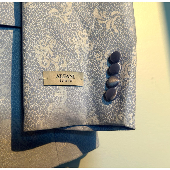 NWT Alfani Slim Fit Sport Coat Blazer Light Blue Jacquard, Men's 36S - Picture 3 of 4